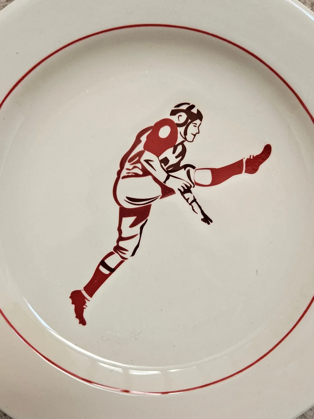 Williams-Sonoma Vintage Football Snack Dessert Salad 7-1/8” Plates Set of 4